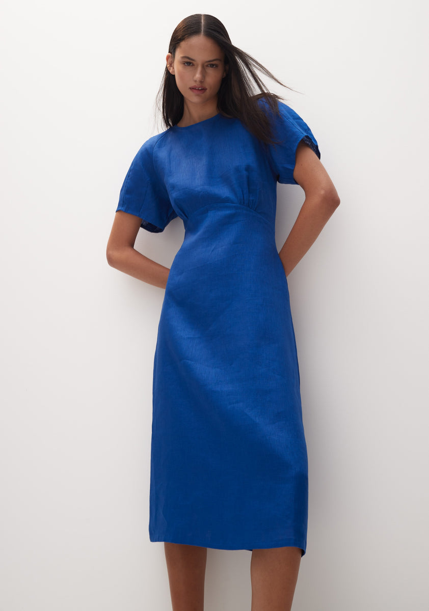 Morrison Benita Linen Dress Cobalt – maude & maple